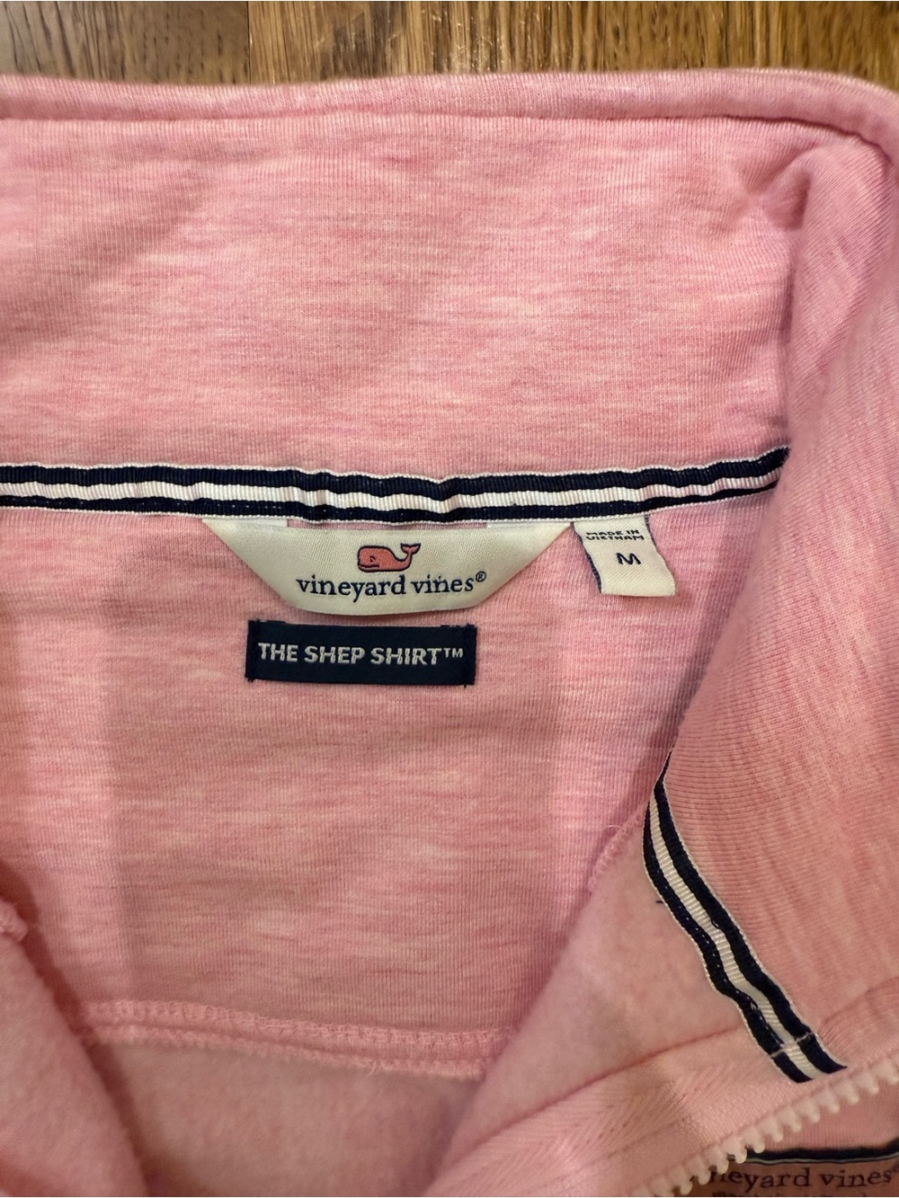 Vineyard Vines Pink and White Striped Half-Zip Pullover - Picture 4 of 5